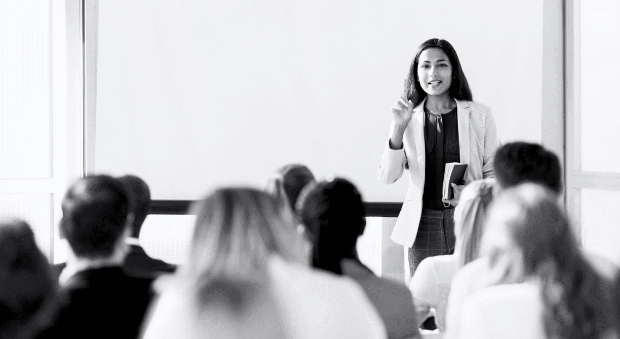 A person teaching others about the value of nonprofits.