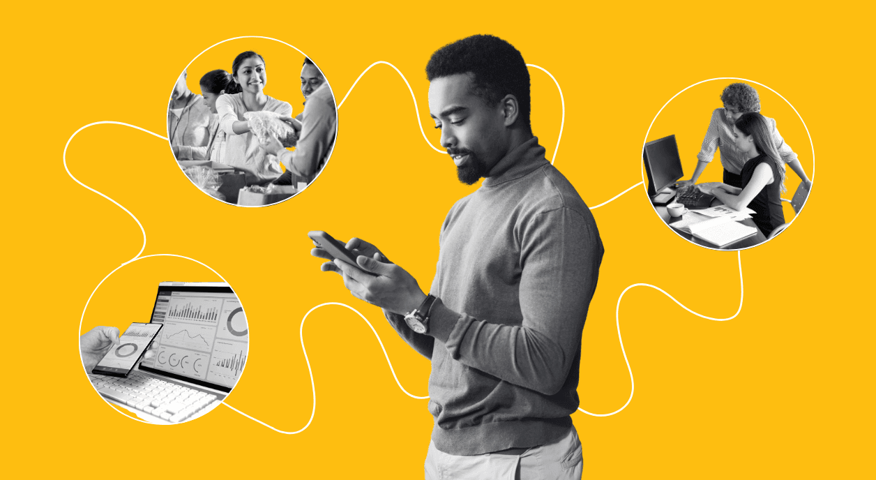 A man looks at all the free resources that Candid offers.