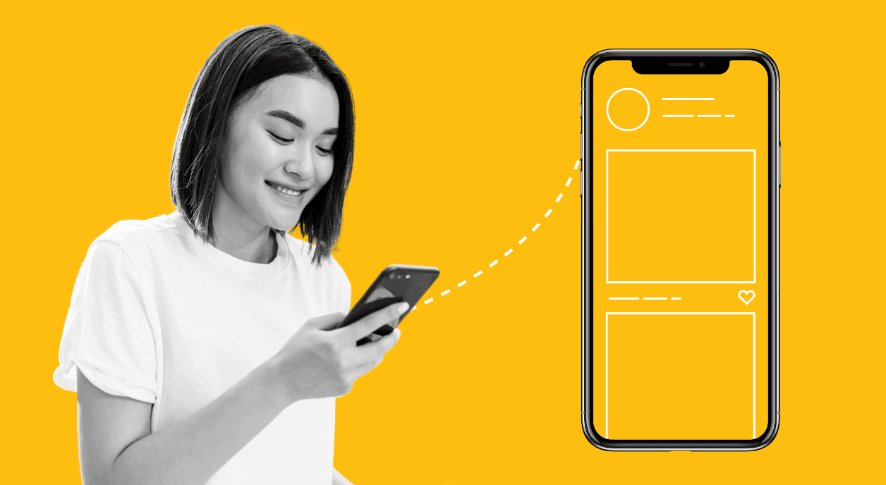 A woman works on her nonprofit's social media presence.
