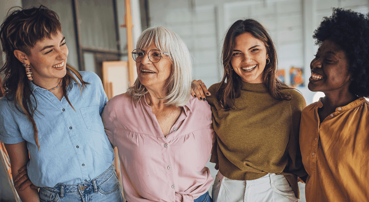 A diverse group of women.