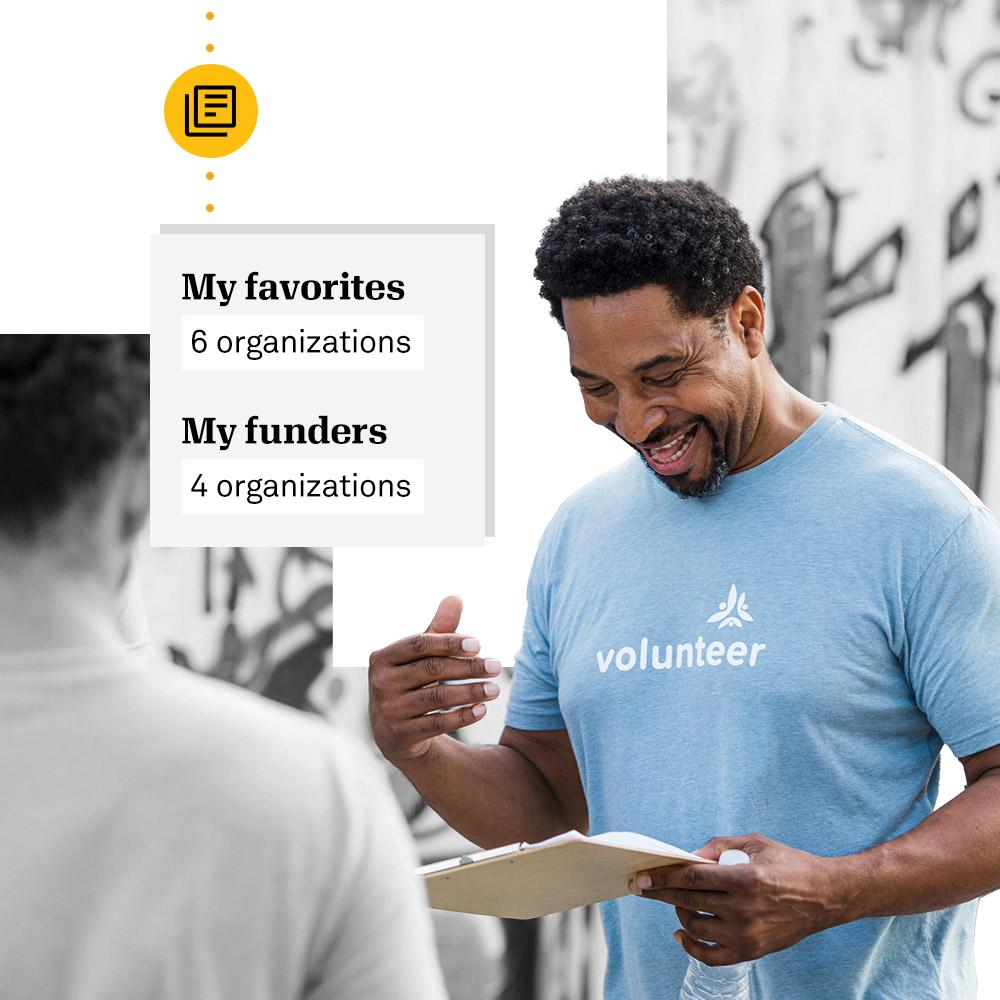 Man saving prospect lists of new funders