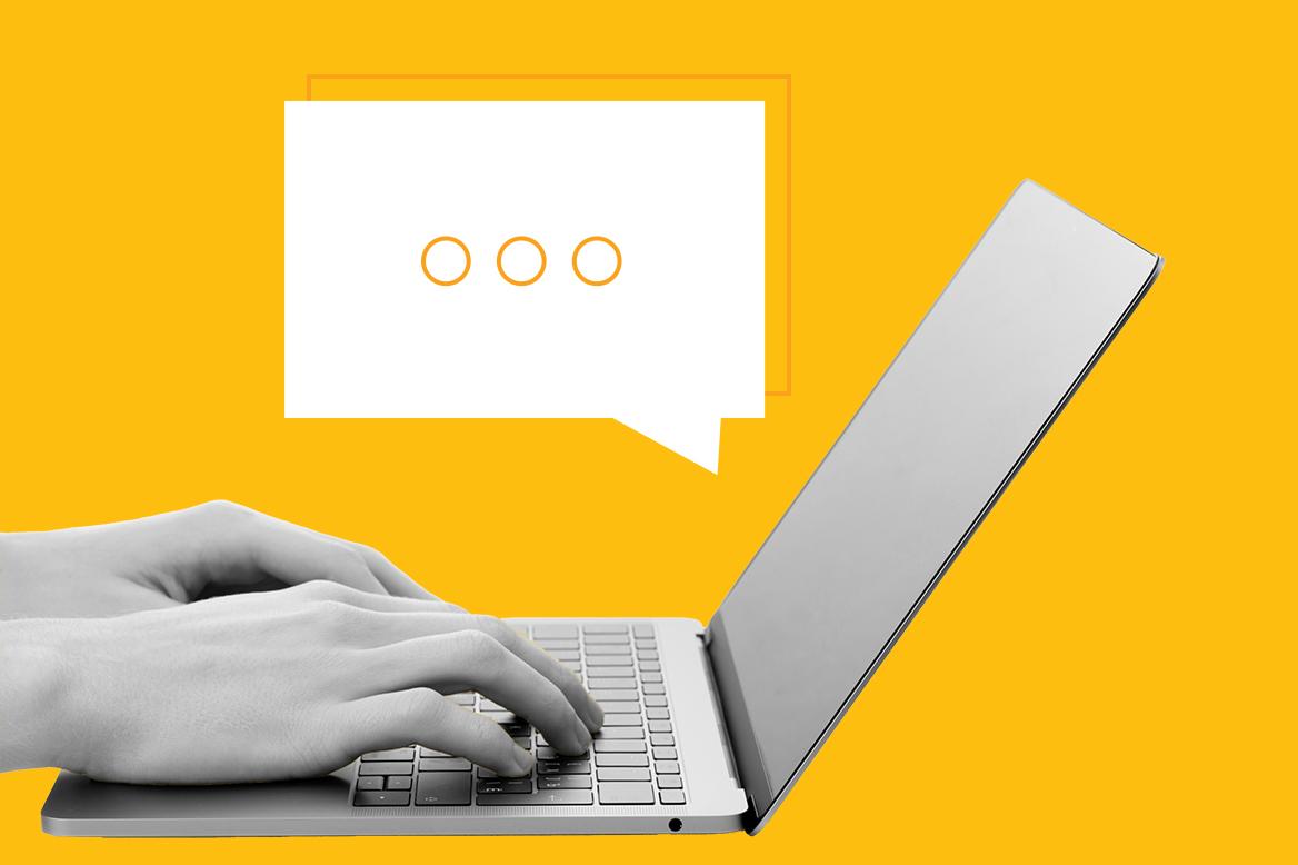 Someone watching a webinar.