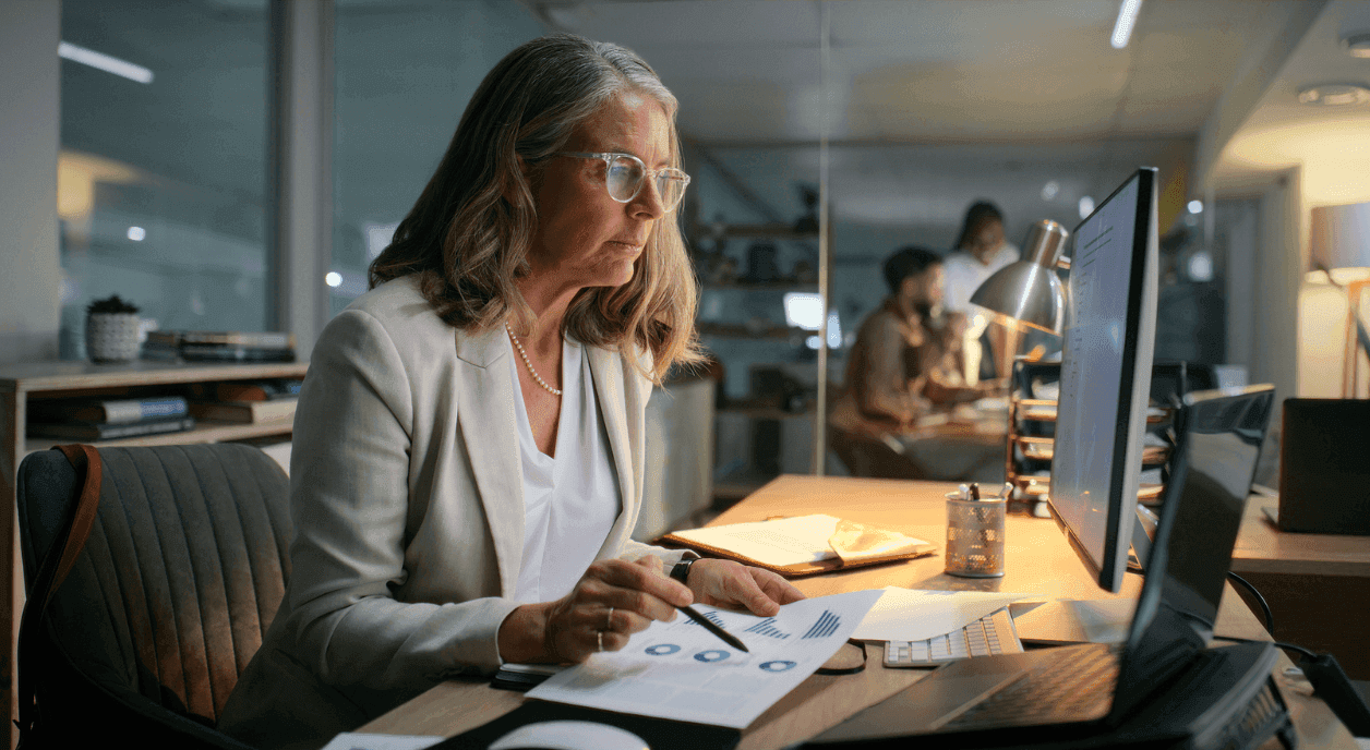 A funder looking at grant proposals.