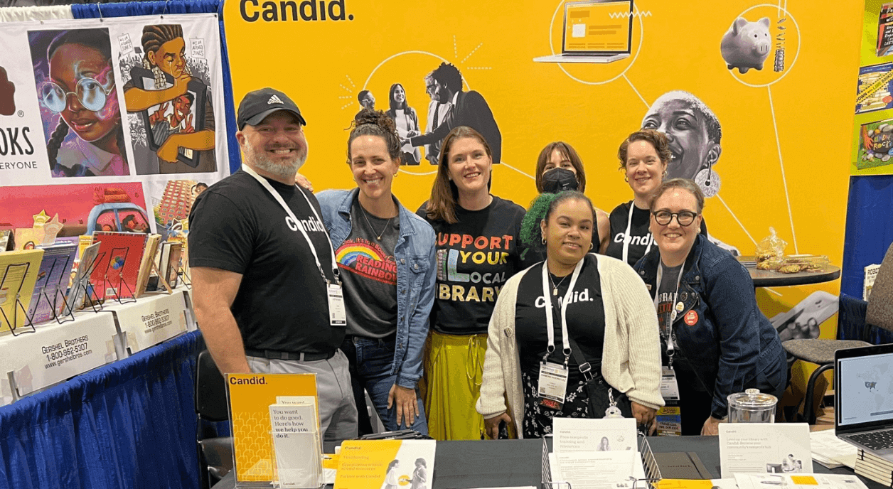 Candid's online librarian team at a conference.