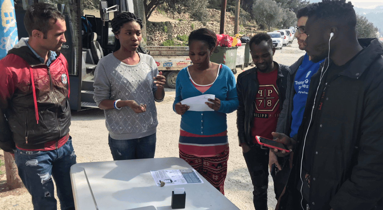 A Tarjimly team member demonstrating how volunteer translators can sign up to support their communities using the app.