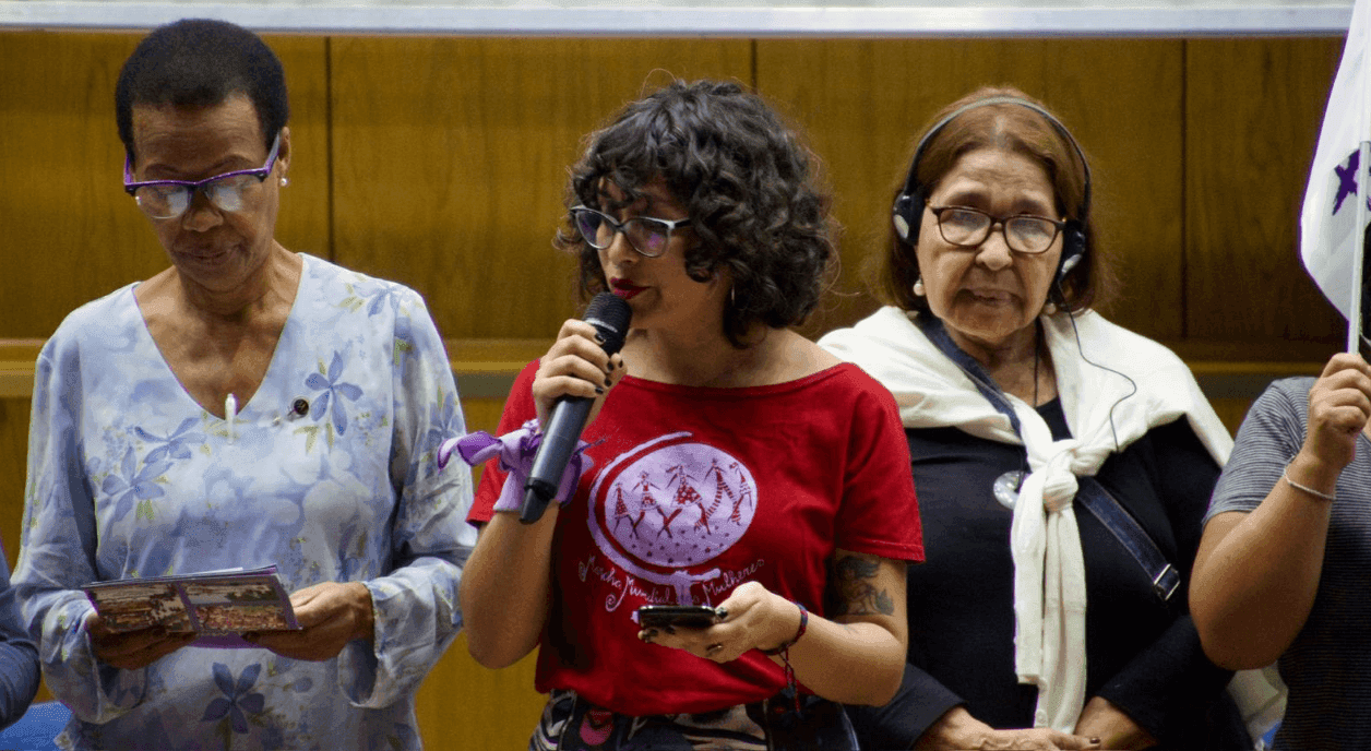Participants at the International Meeting of World March of Women in Turkey.