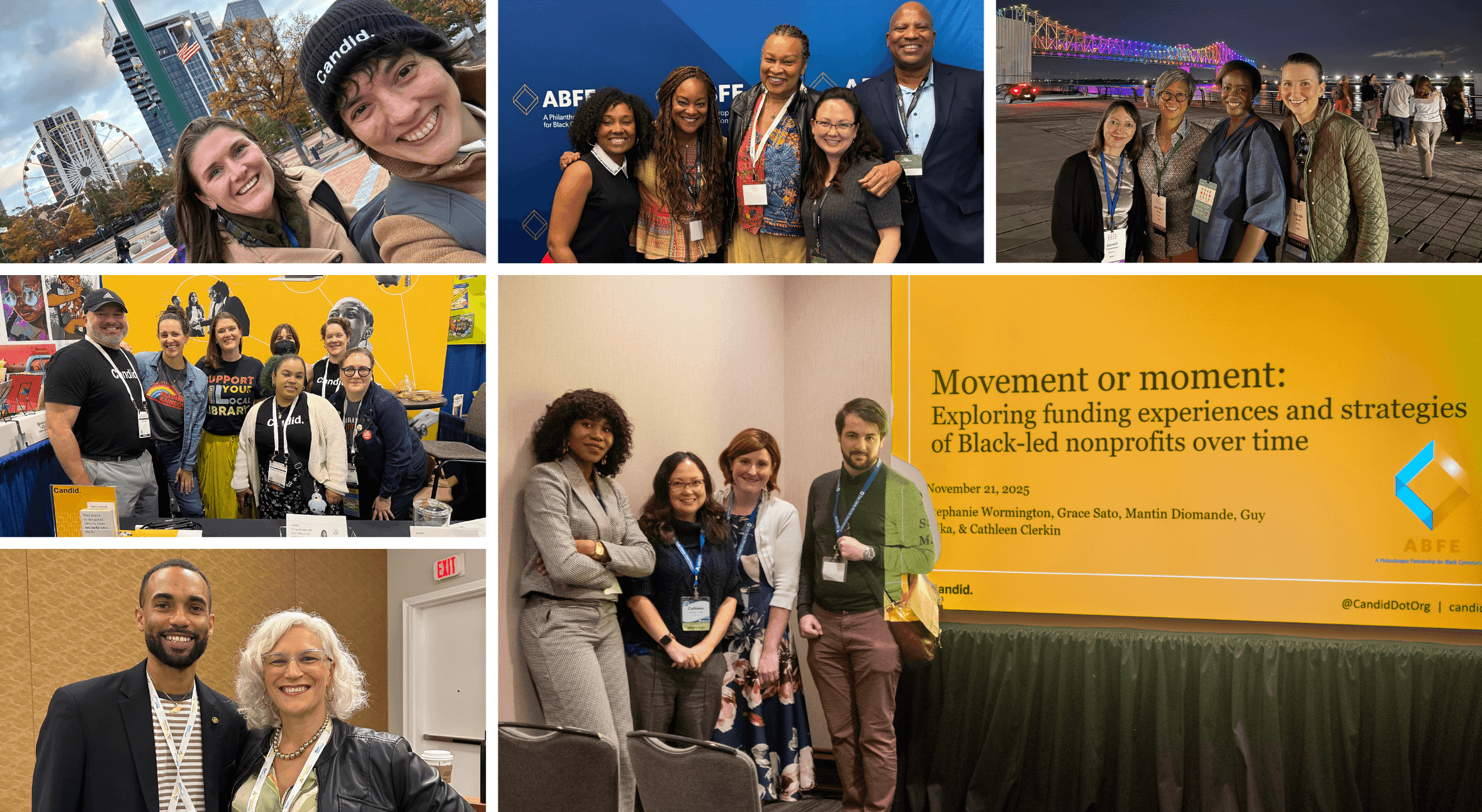A collage of Candid staff at various conferences in 2025.